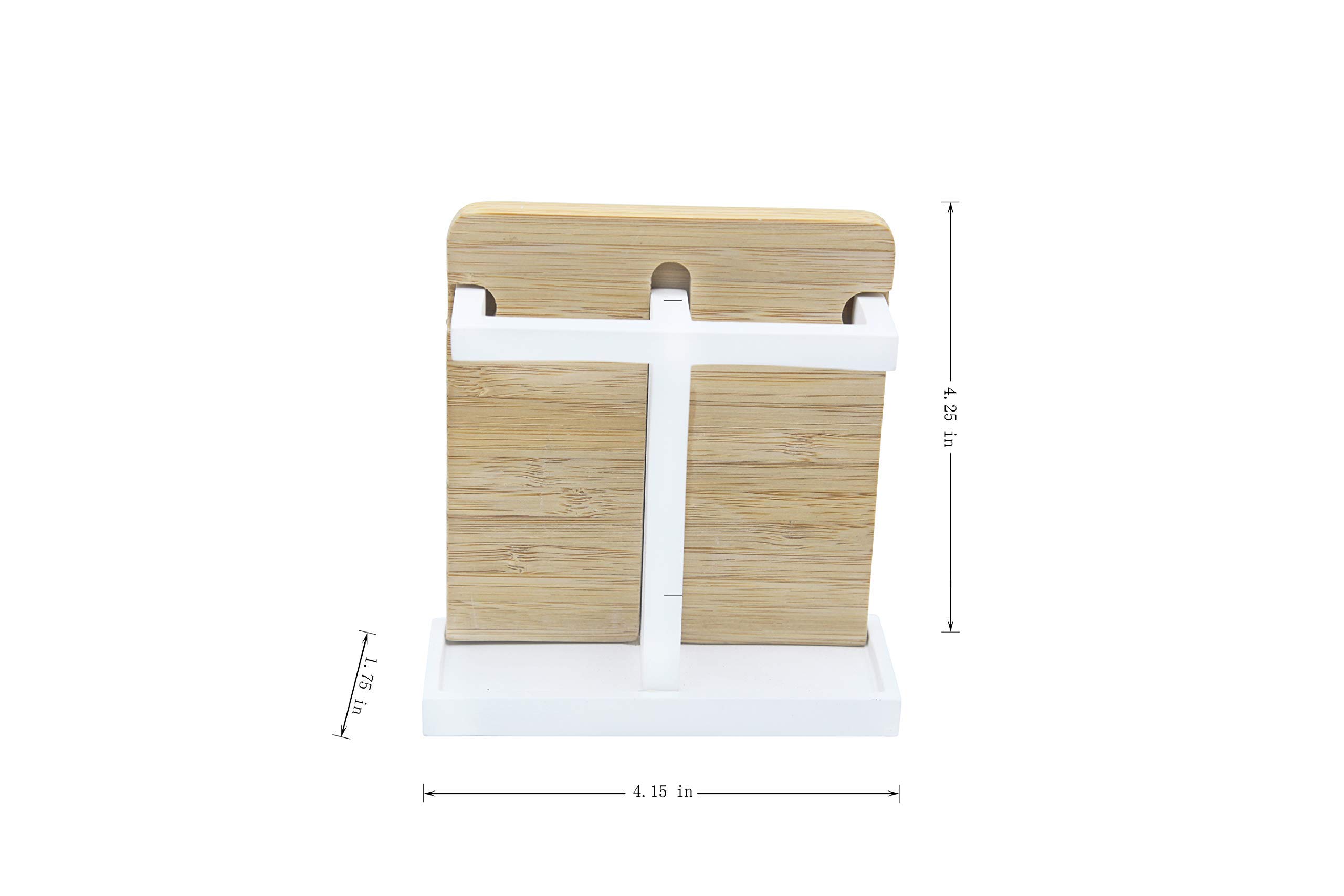 Marina Decoration Set di 4 accessori da bagno di lusso in stile moderno con dispenser per sapone liquido, lozione, pompa, portaspazzolino, bicchiere, portasapone, stile alfa moderno in resina di bambù