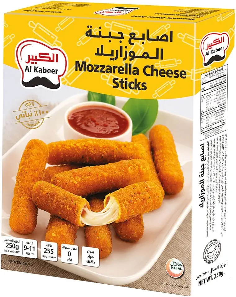 Al Kabeer Mozzarella Cheese Sticks, 250 g