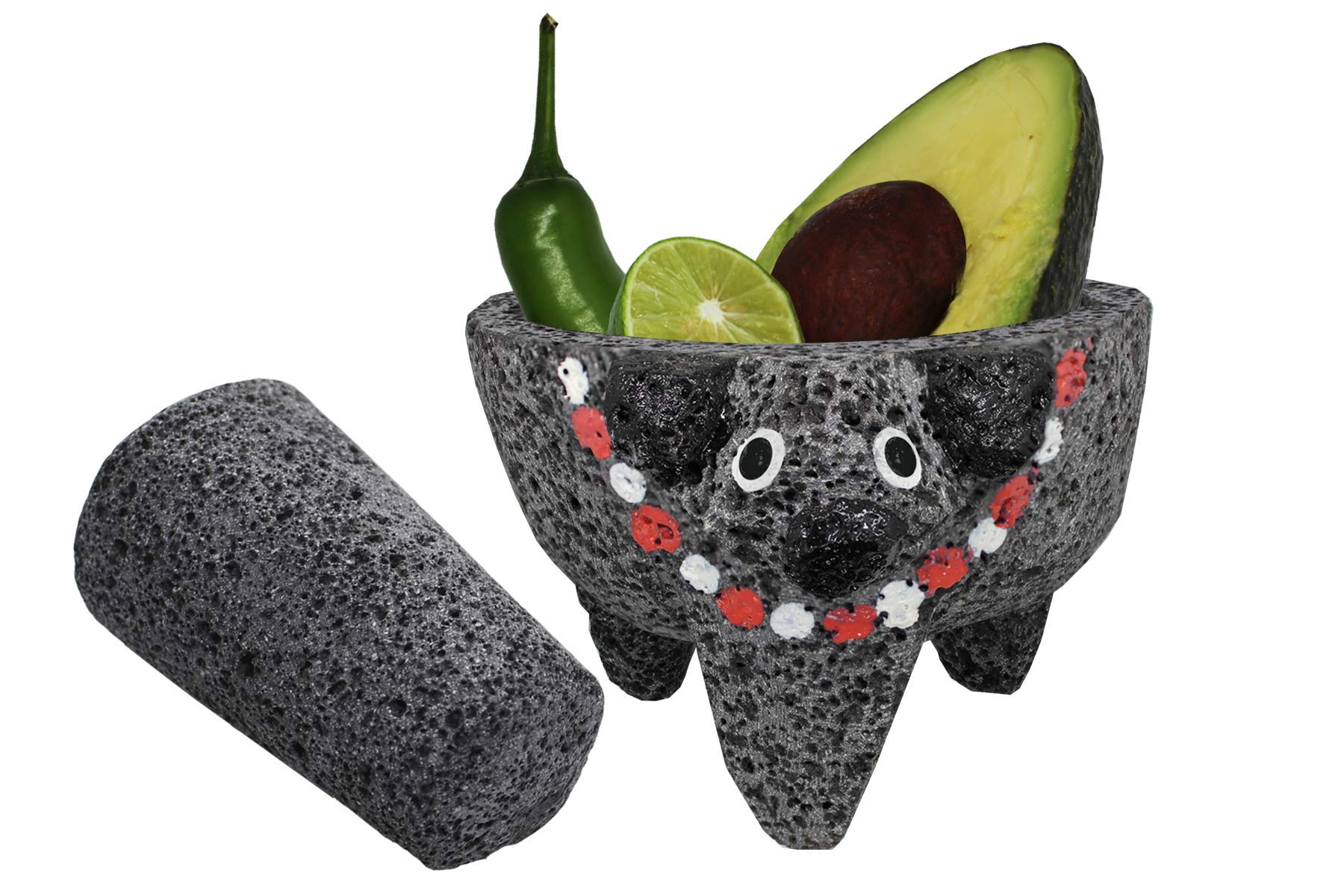 Molcajete Authentic Handmade Pig Head Mexican Guacamole Salsa Mortar ...