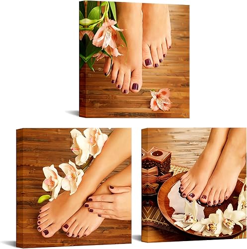 Nachic Wall - 3 pĂłsteres de arte de pared con manos y pedicura para el spa, para manicura de mujer Nachic Wall - 3 pĂłsteres de arte de pared con manos y pedicura para el spa, para manicura de mujer