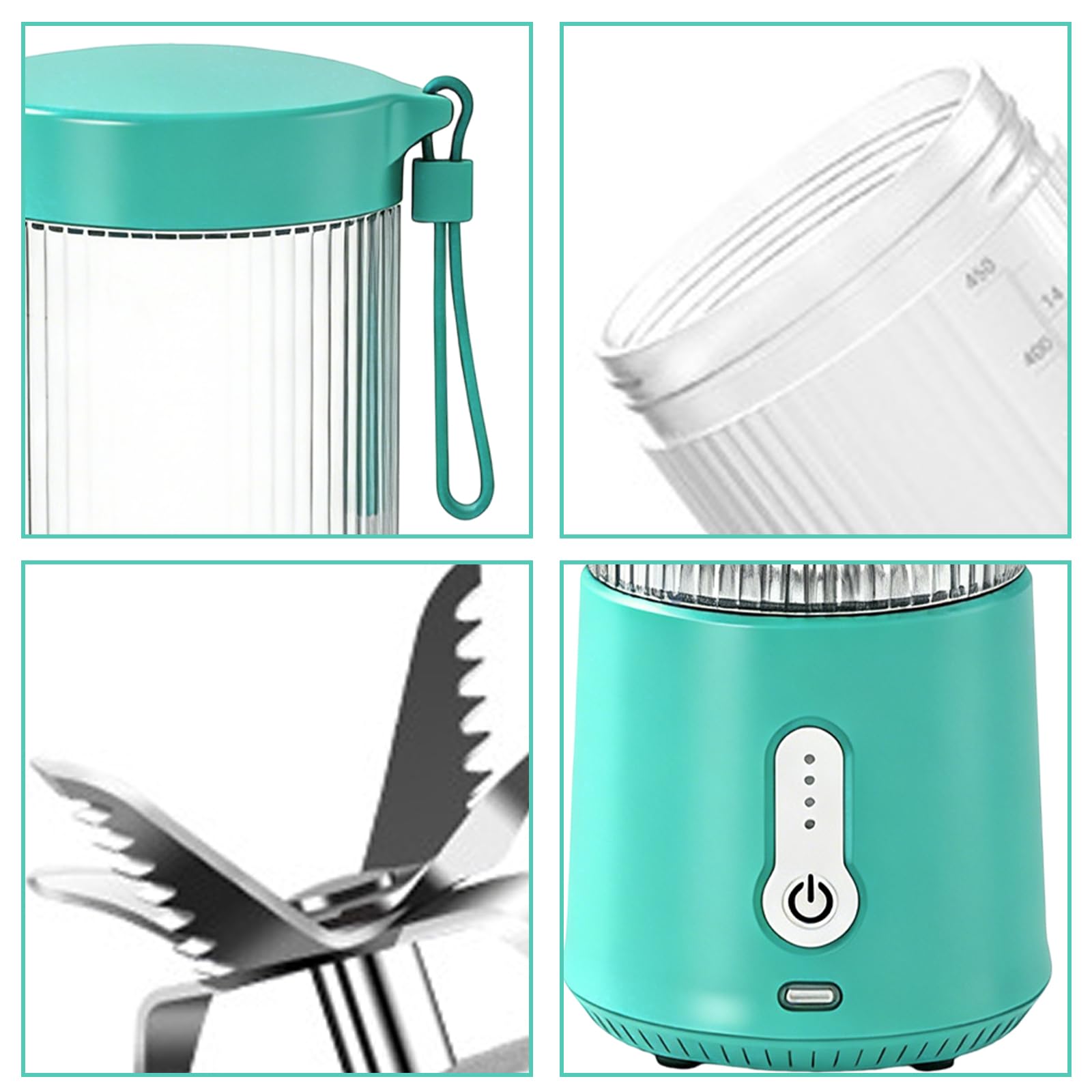 Frullatore Portatile,Smoothie Maker,mini per Smoothie,Mini Mixer Per Smoothies Bicchiere,Liquatrice,mixer multifunzione senza fili, spremiagrumi USB per palestra, ufficio, campeggio, 450 ml