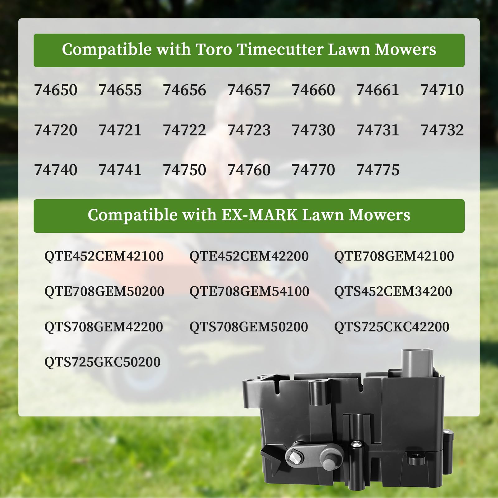 Módulo de control de freno 136-4213 compatible con cortacésped Toro serie E Quest y S-Series Quest, OE 136-4213, 130-6892, 132-0935, 136-7480