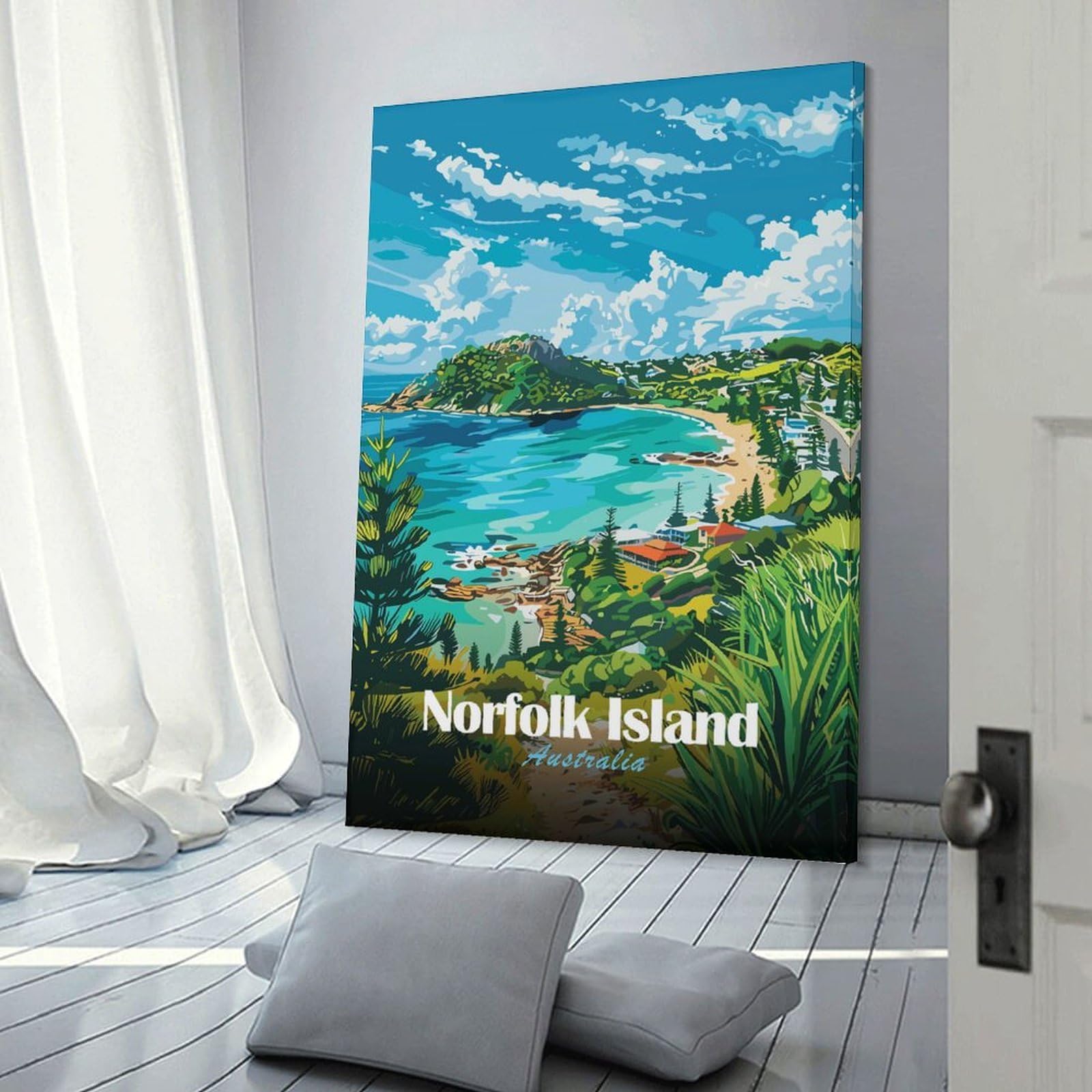 Junmoney Wall Art Print Norfolk Island, Australia, 24x36inch(60x90cm), for Living Room, Bedroom Or Apartment Walls, Modern Wall Decor for Cosy Interiors