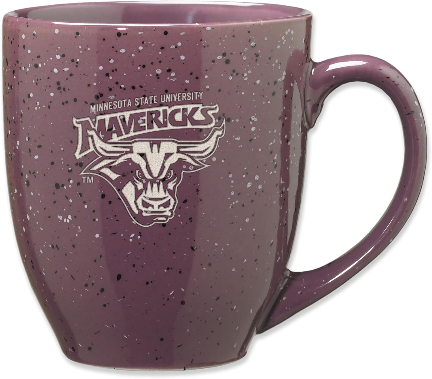 Rico Industries NCAA 16 oz Team Color Laser Engraved Speckled Ceramic Coffee Mug (M Schools)