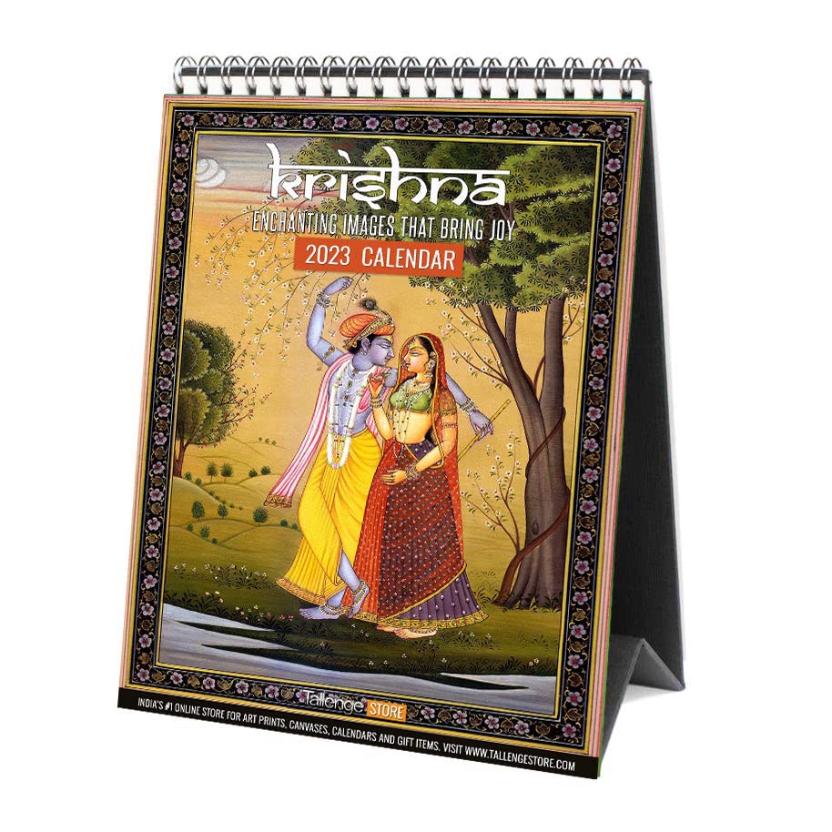Image of Tallenge - Enchanting Krishna - 2023 desk Calendar - 6 x 9 Inches (Paper, Desk Calendar)
