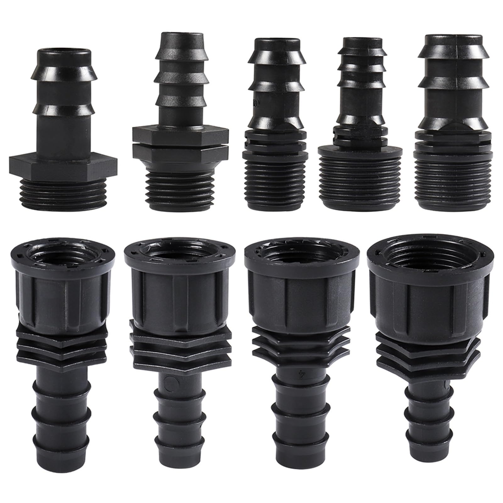 8 connettori per tubo da giardino, 16 mm, 20 mm, 25 mm, filettatura