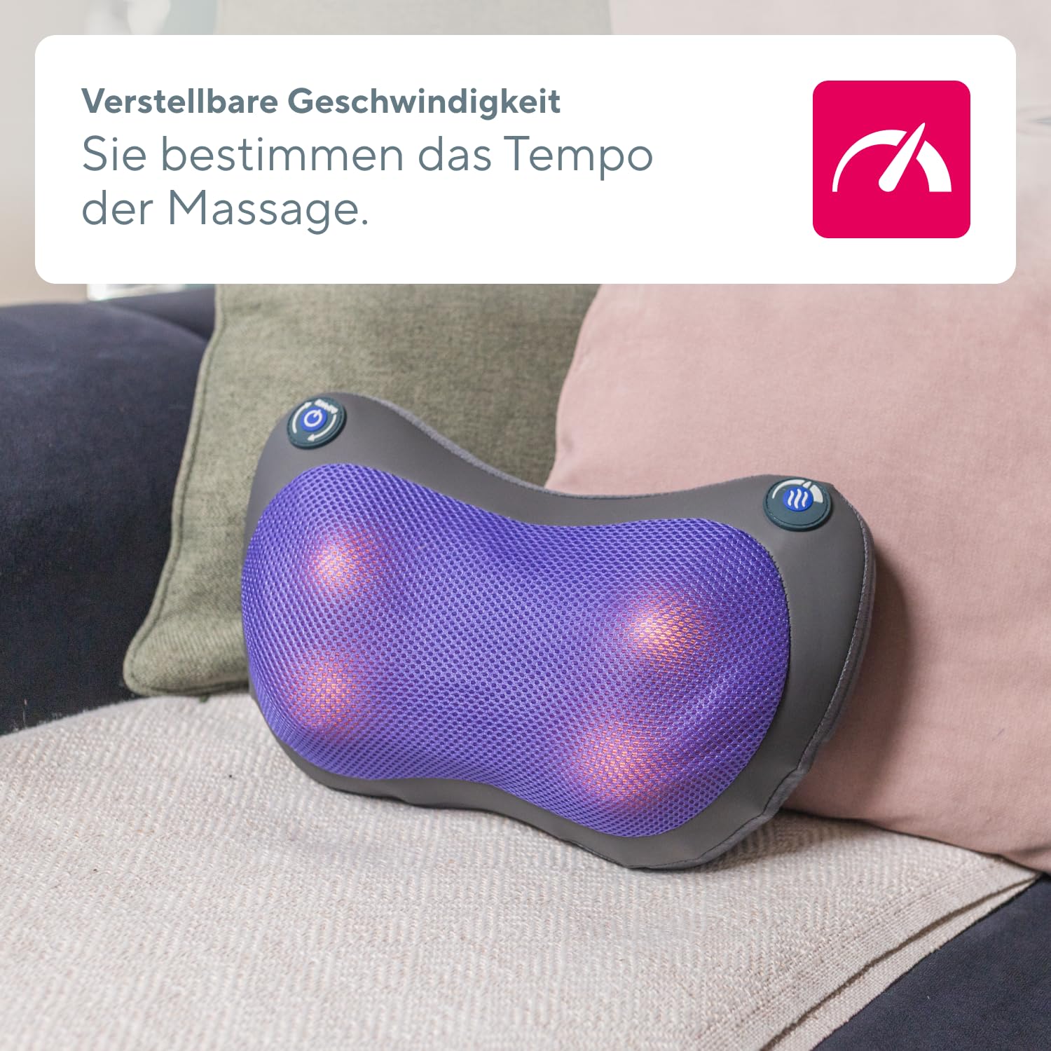 B.Well MED-420 Shiatsu-Massagegerät | Für Nacken, Schultern, Beine & mehr | Schweizer Qualitätsstandards: 3D-Rotationsköpfe mit Infrarot-Wärme, 3 Stufen und praktischer Armschlaufe