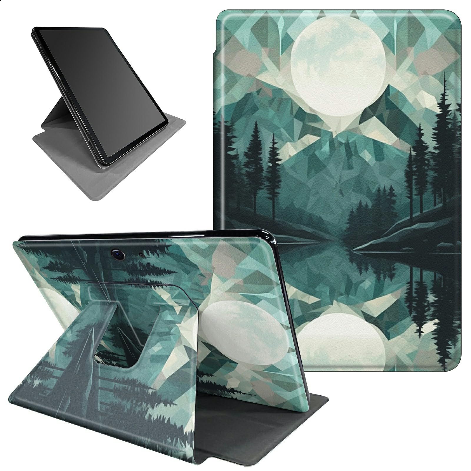 BFSEROBJ for Microsoft Surface Pro X Case 360 Rotating Degree Stand Lightweight Protective Smart Cover with Auto Wake/Sleep Tablet Case for Microsoft Surface Pro X 13 inch 2020 - Mountain Forest