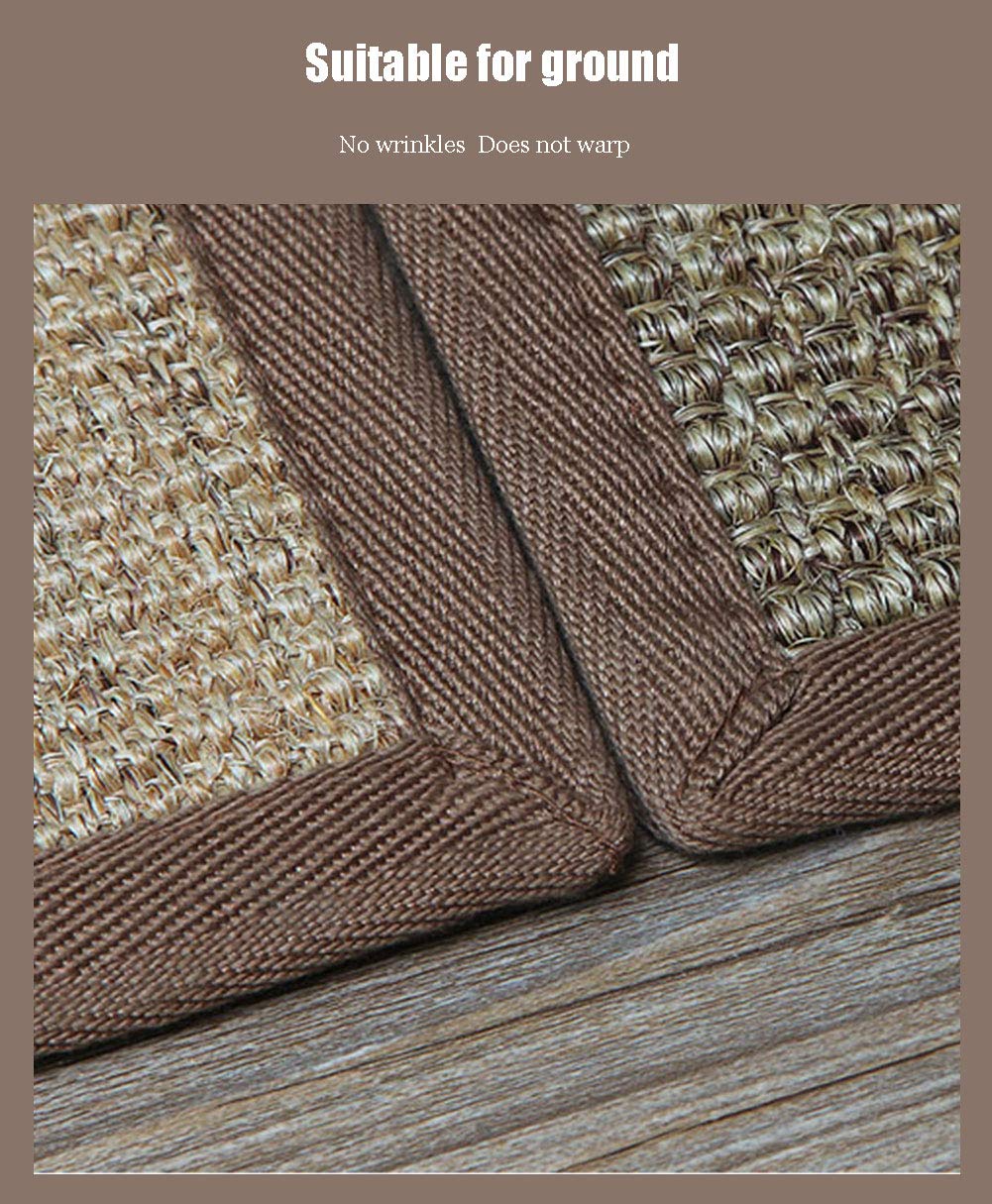 Lavable Simple Tapis De Zone,Rectangulaire Fibre De Jute Tapis,pour Living Room Chambre Canapé,Moderne Antidérapant Naturel Sisal Moquette Jaune Clair 40x60cm(16x24inch)