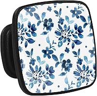 Vista 3 de LORVIES Paquete de 4 pomos decorativos florales de 1.2 pulgadas, cuadrados de vidrio ABS negro con un solo agujero, tiradores de cajón de aparador