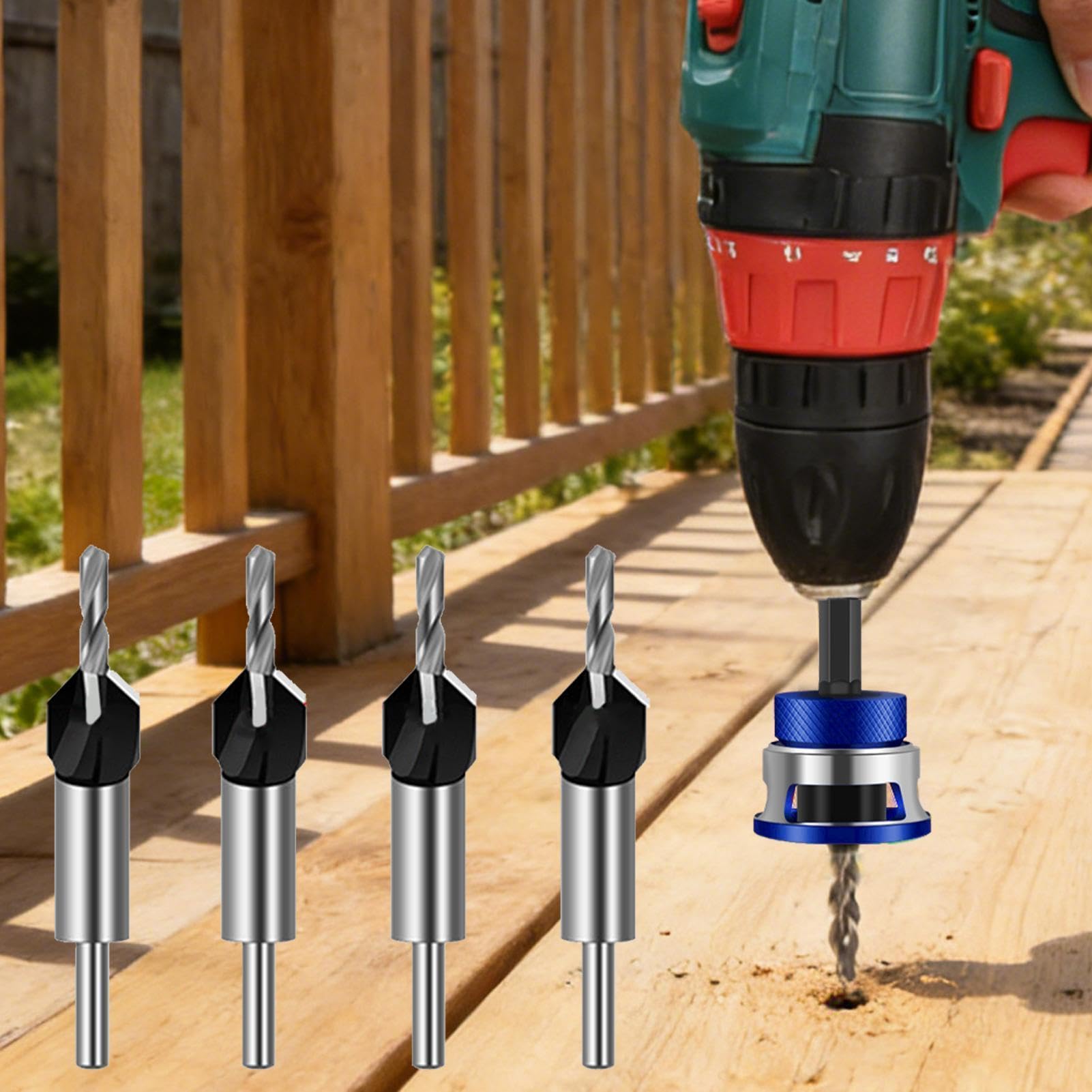 Punta a Svasare 4 Pezzi Regolabile Portatile Utensile