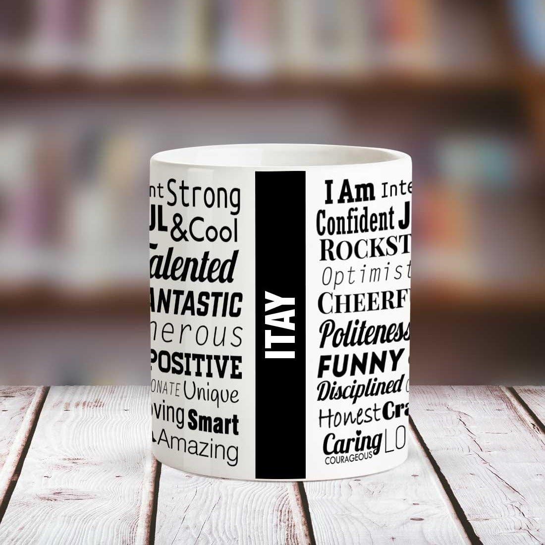 Huppme ITAY Good Personality White Ceramic Coffee Name Mug
