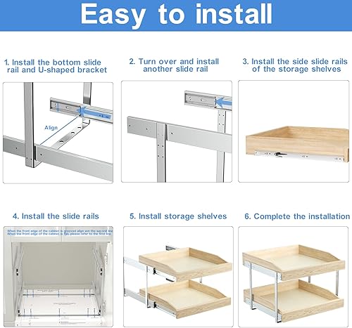 Miniatura 6 de LOVMOR Organizador de armario extraíble de 2 niveles de cierre suave de 16.5 pulgadas de ancho x 21 pulgadas de profundidad, organizador de cajones