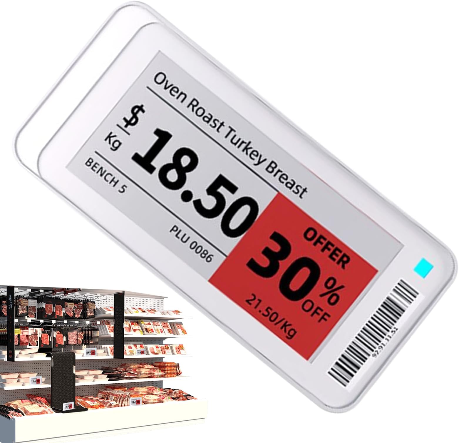 Shelf Label - 6.5x7x4cm Waterproof Wireless Signages | Electronic Shelf Labels Tag Holders | Digital Business Signages For Shops, Offices, Restaurants, Indoor & Outdoor, Library, Garage, Fridge, Holid