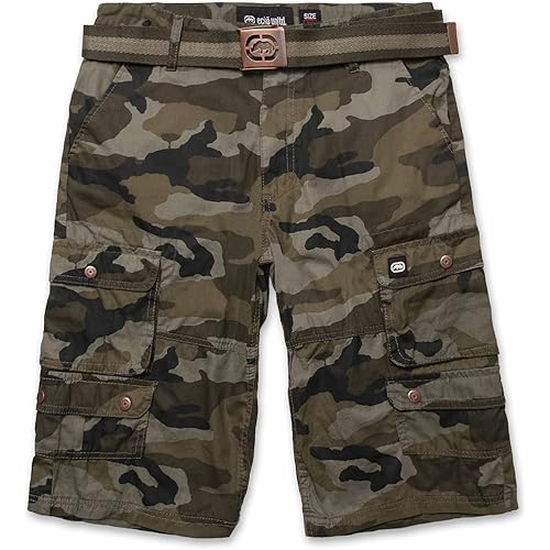 Ecko Cargo Shorts for Men – Twill Camo Mens Cargo Shorts with Belt Big and Tall