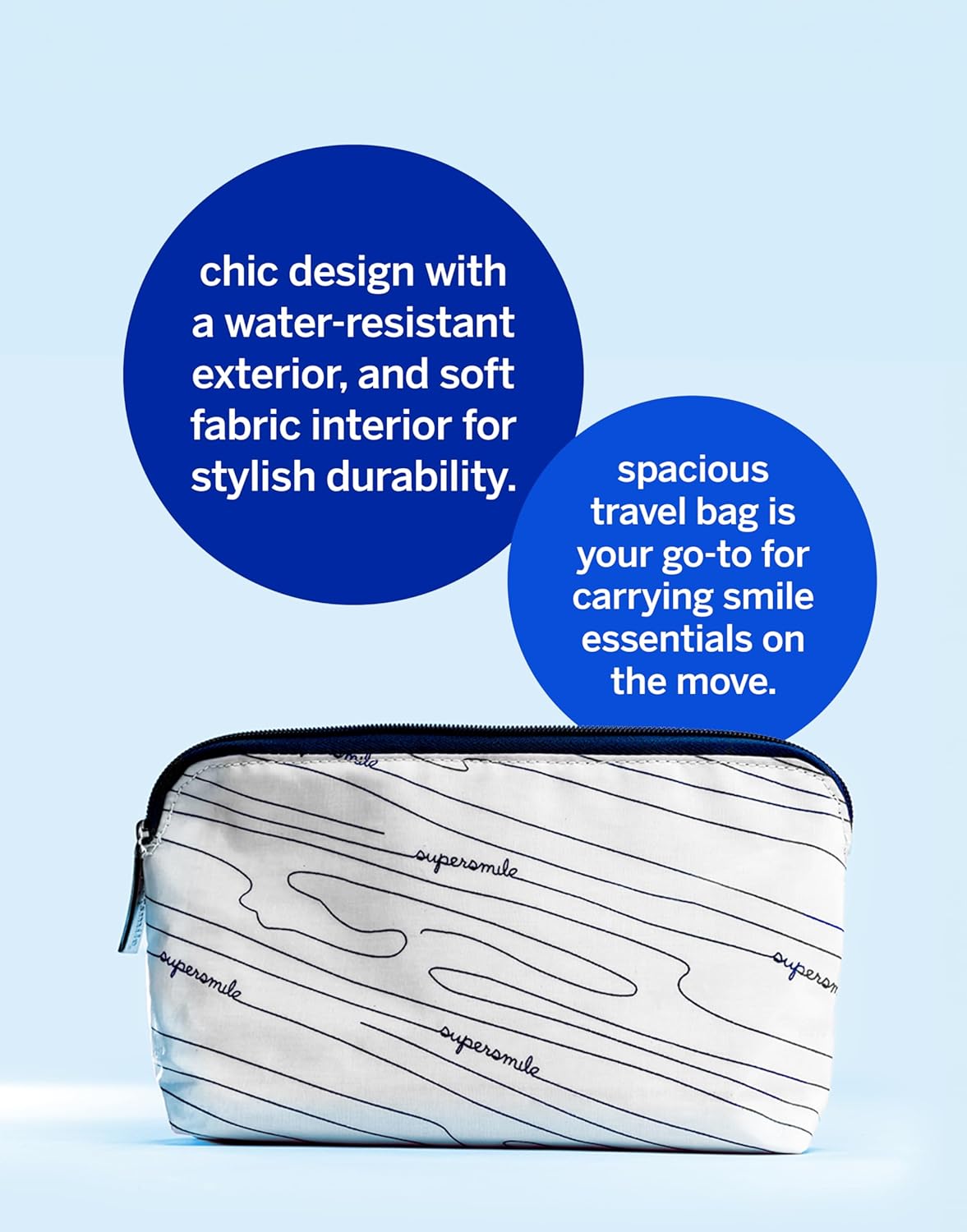 Supersmile Glow to Go Teeth Whitening Kit – Professional Whitening Gum, Dental Floss & Nourishing Lip Balm in Stylish Travel Bag – Strengthens Enamel & Prevents Cavities