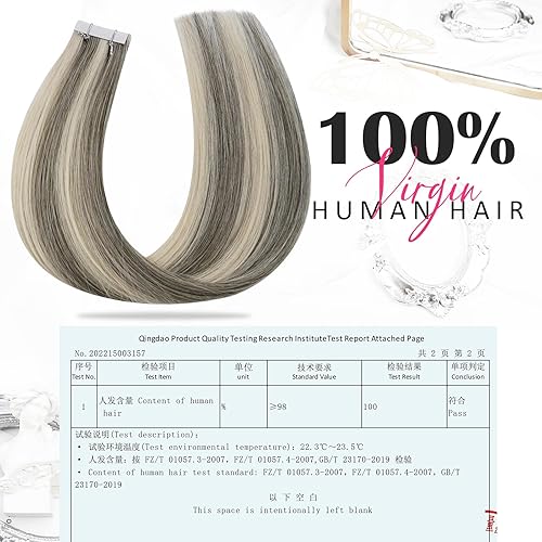 Miniatura 3 de Moresoo Intact - Extensiones de cabello con cinta adhesiva, extensiones de cabello humano virgen con cinta adhesiva, balayage, negro mezclado con