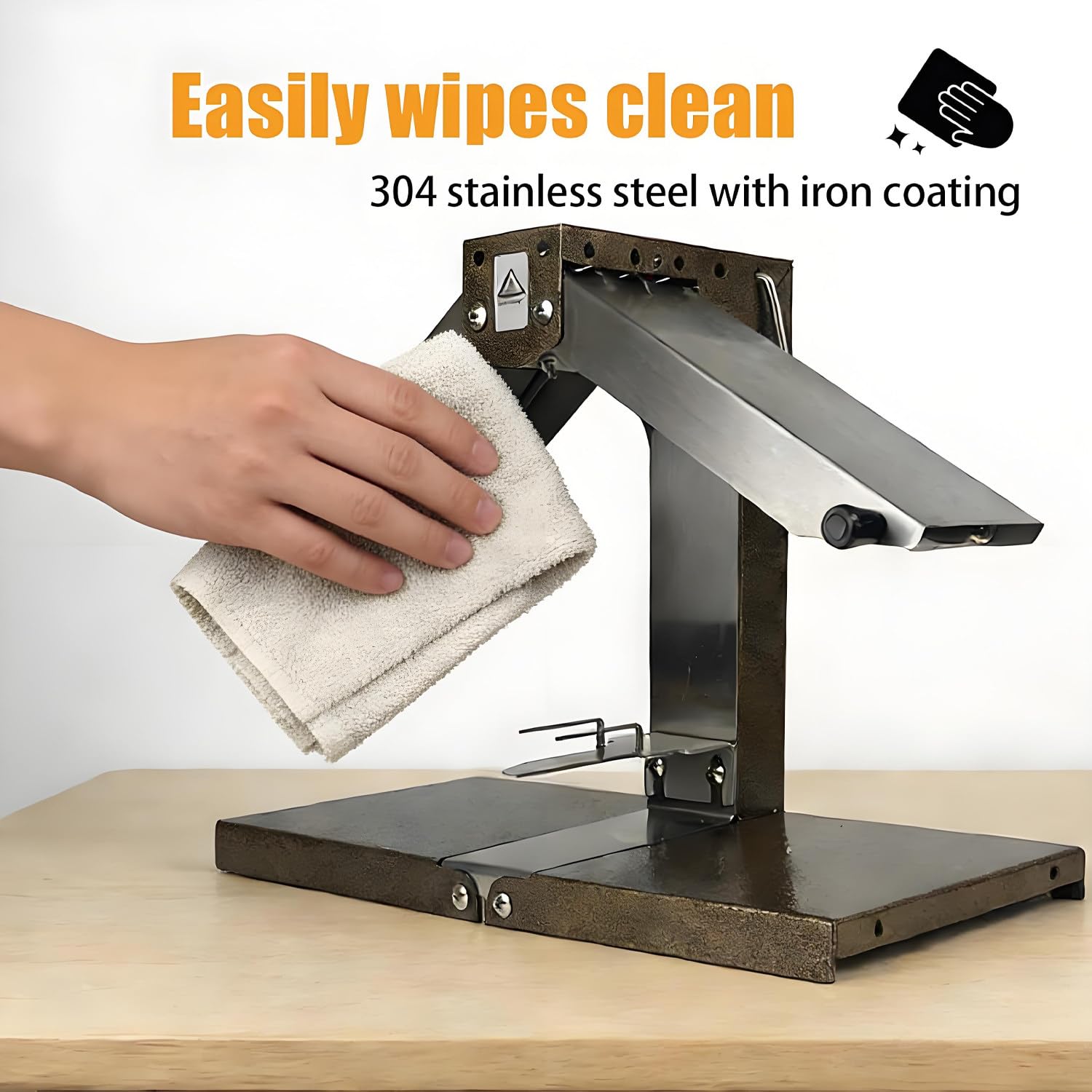 Fundidor Eléctrico de Queso para Raclette – Calentador Comercial de Queso Semicircular de 1000W con Control de Altura y ángulo de Fusión Ajustables, Parrilla de Acero Inoxidable