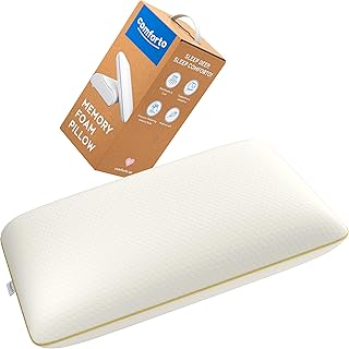COMFORTO StandardMemory Foam Pillow – Standard Size Golden Piping Cervical Neck Pillows – Firm Support for Side & Back Sleepers