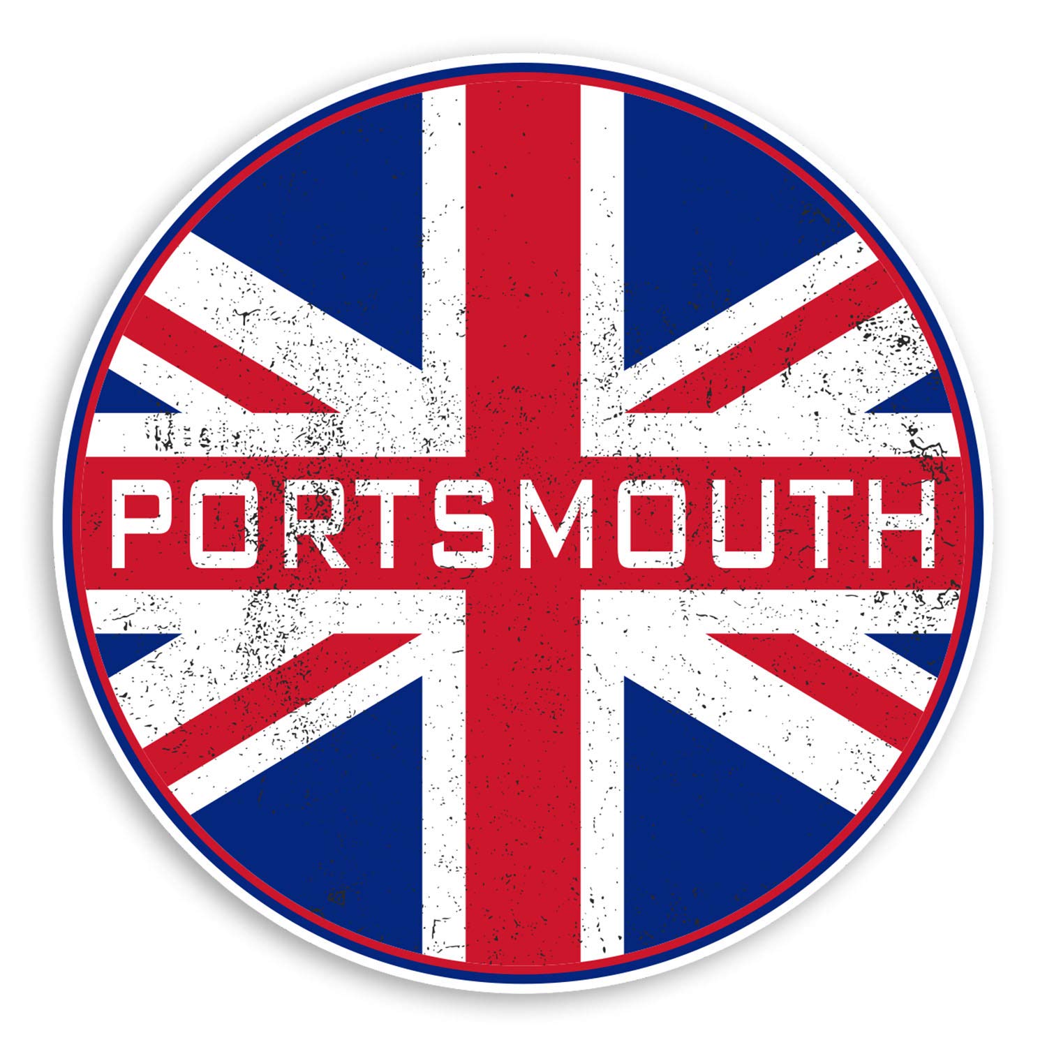Destination Vinyl Ltd Multi 2 X 10Cm Portsmouth England Vinyl Stickers - Uk Flag Sticker Luggage #20620 (10Cm Wide)
