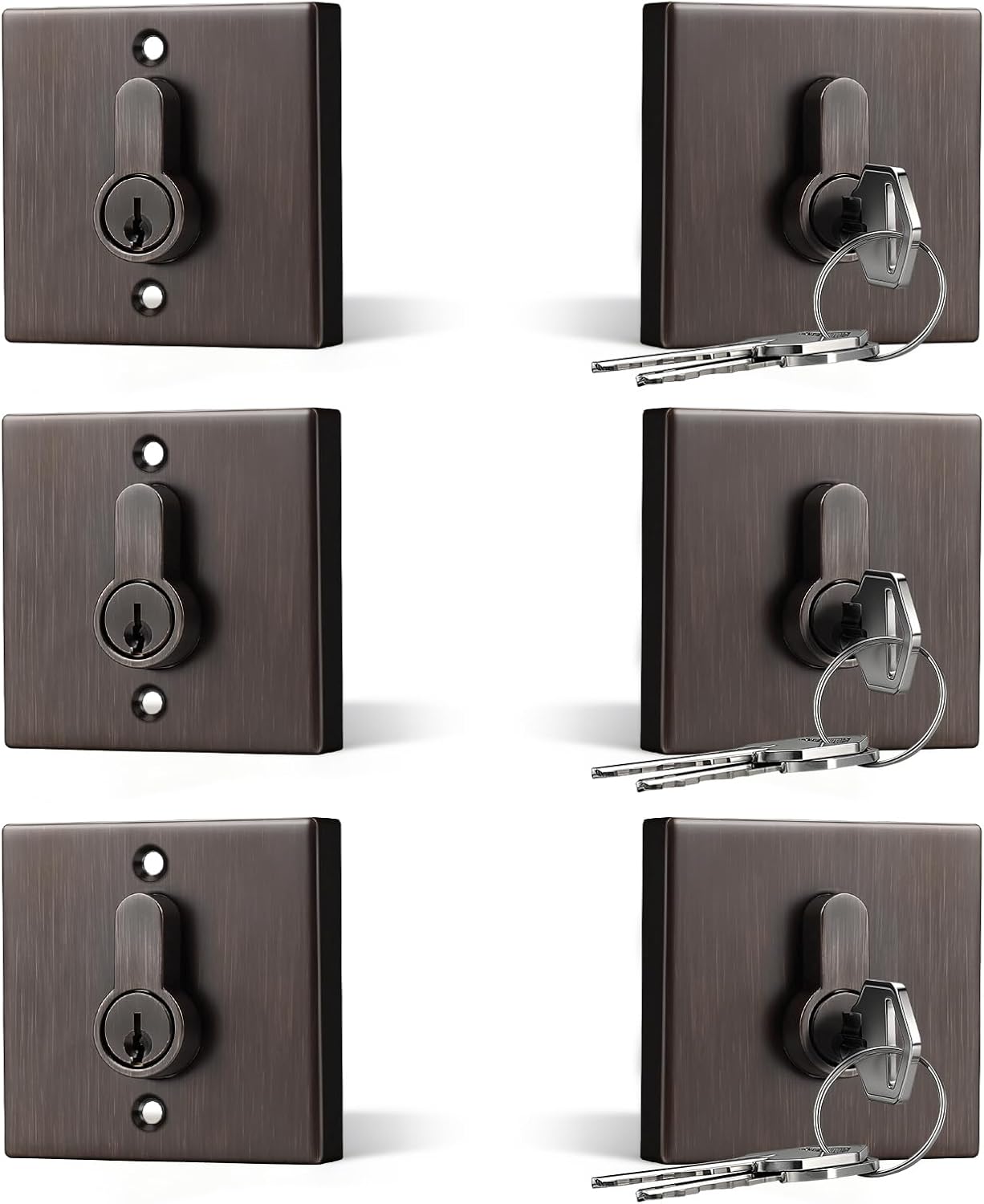 3 Pack Keyed Alike Double Cylinder Deadbolts Oil Rubbed Bronze, Keyed Both Side Deadbolt Lock with Same Keys, Interior & Exterior Door Hardware (for Entrance Lock and Front Gate)