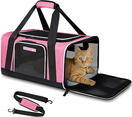 Miniatura 1 de Transportador de mascotas de 17 x 13 x 9.5 pulgadas, aprobado por aerolíneas suroestes, bolsa de viaje para gatos pequeños y perros, transportador