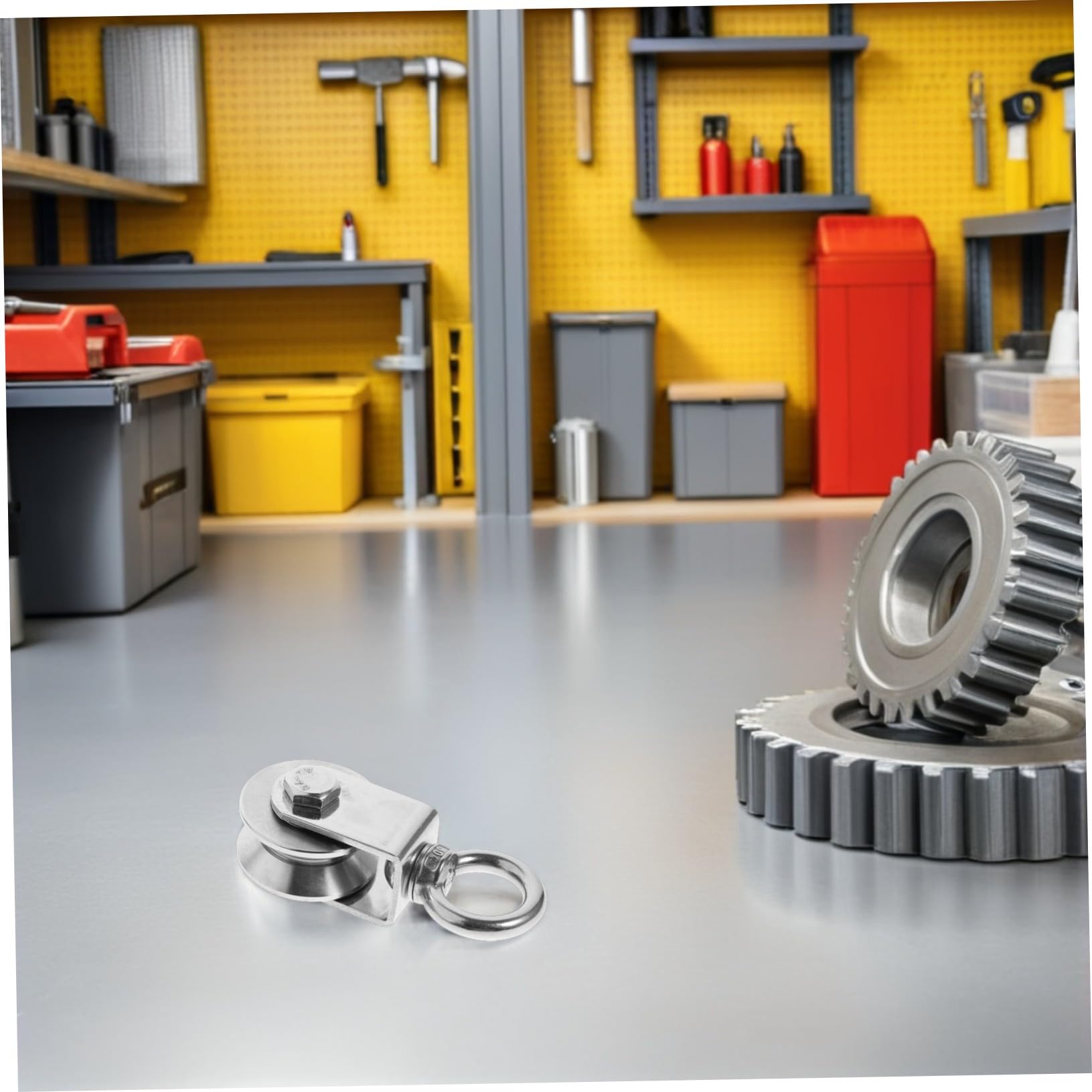 2 blocchi per pulegge in acciaio inox pesante – Rulli silenziosi per sollevamento, funi metalliche C, uso industriale e ferroviario e sistema di sollevamento affidabile
