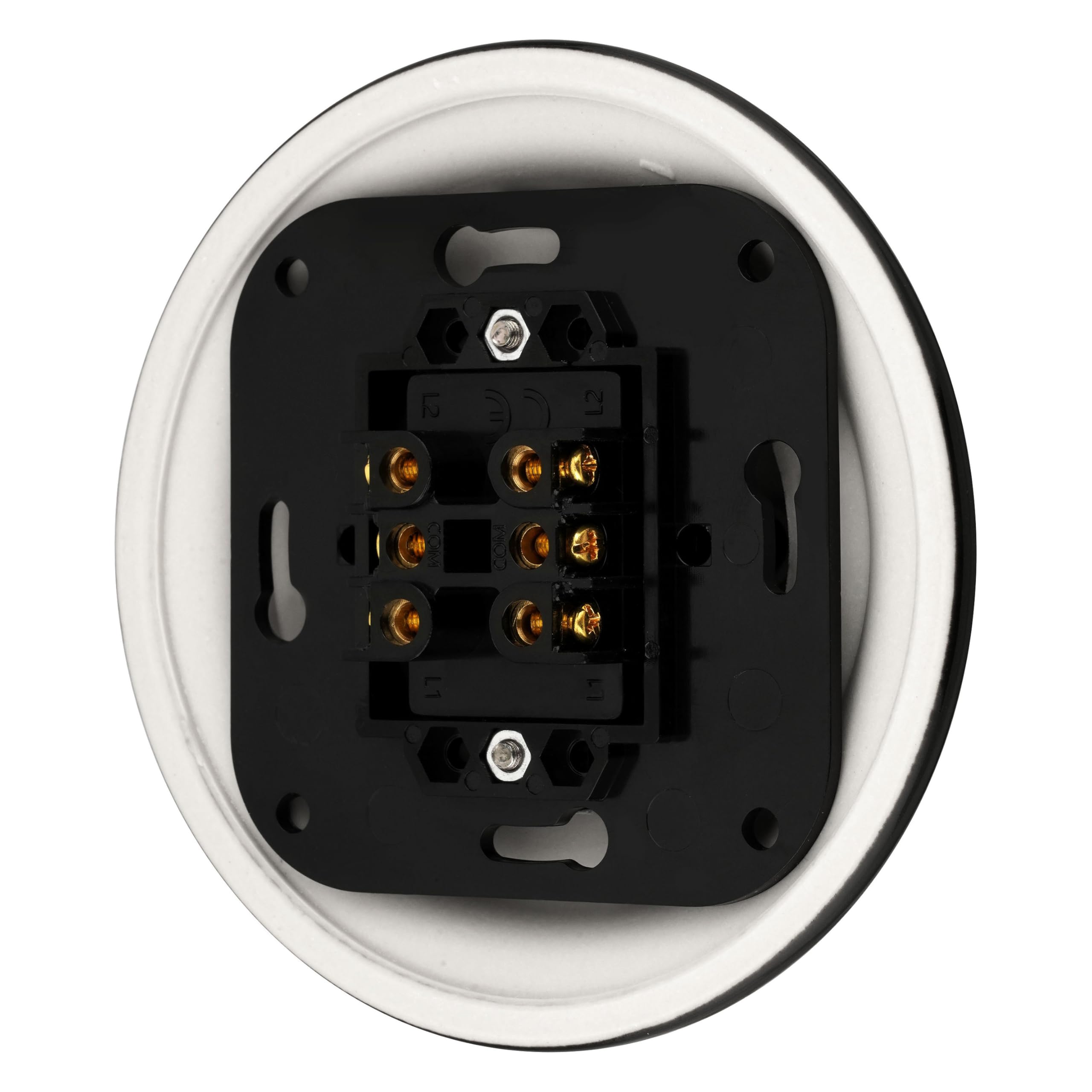 Unterputz Porzellan Retro Toggle Brass Doppelschalter, All-in-One, Serie PR1 schwarz