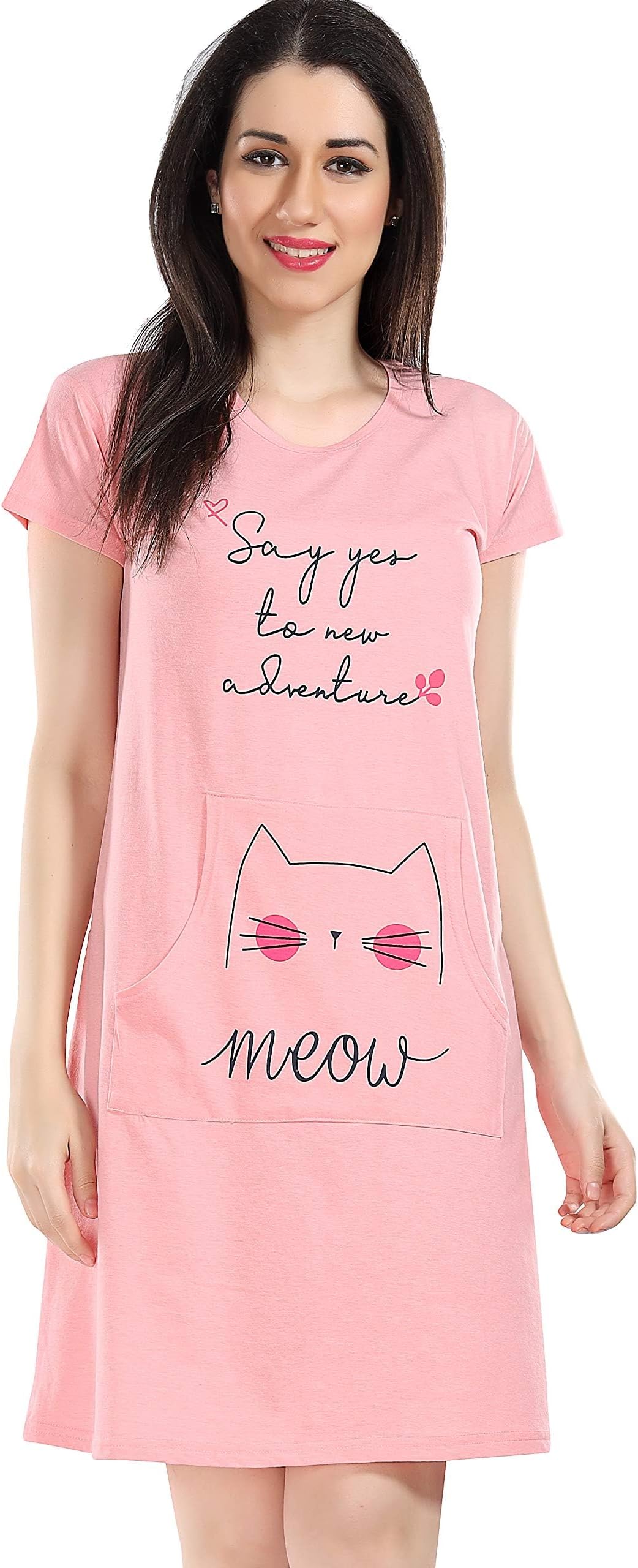 Women's Cotton Printed Knee Length Nighty