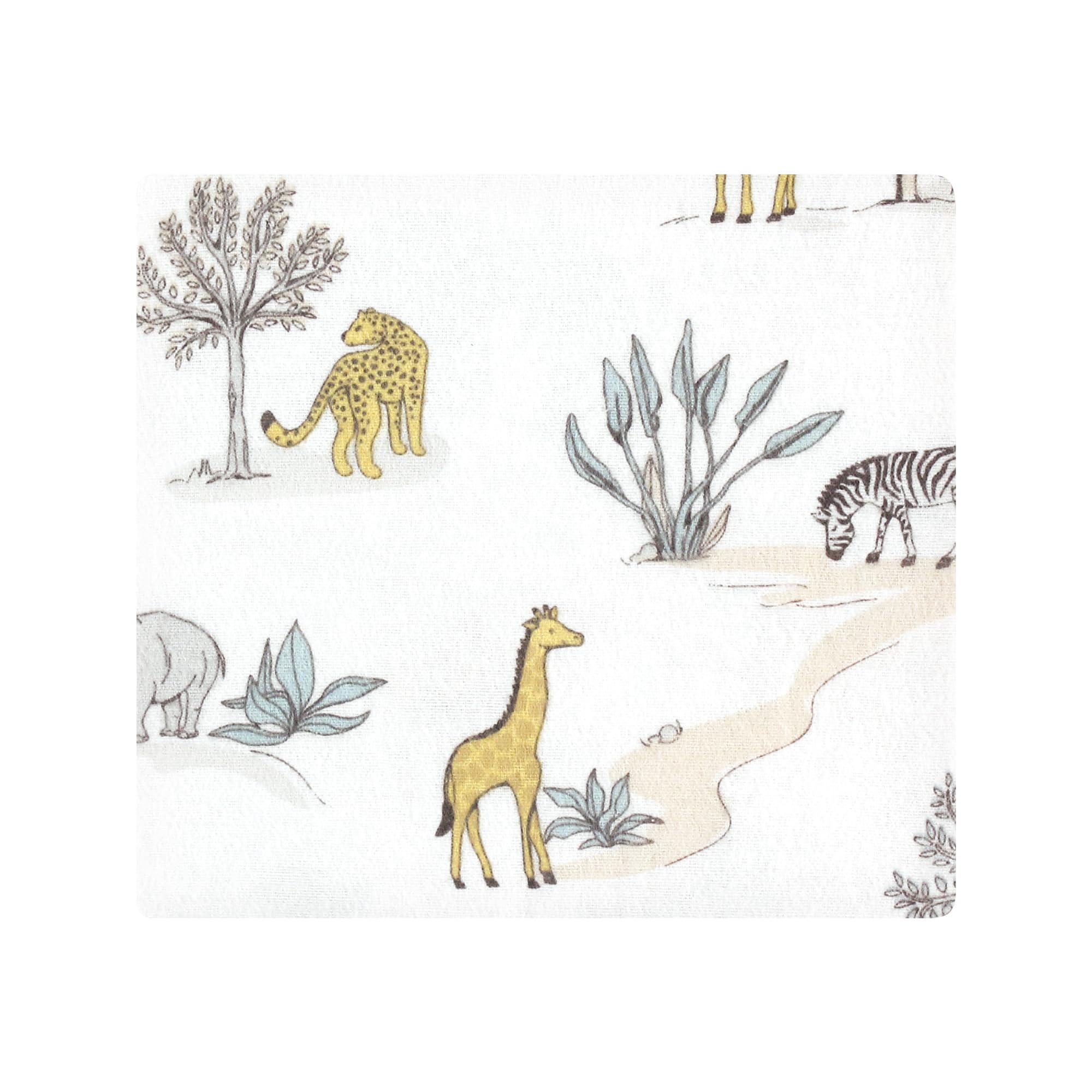 Hudson Baby Unisex Baby Cotton Flannel Receiving Blankets Bundle, Boy Safari World, One Size