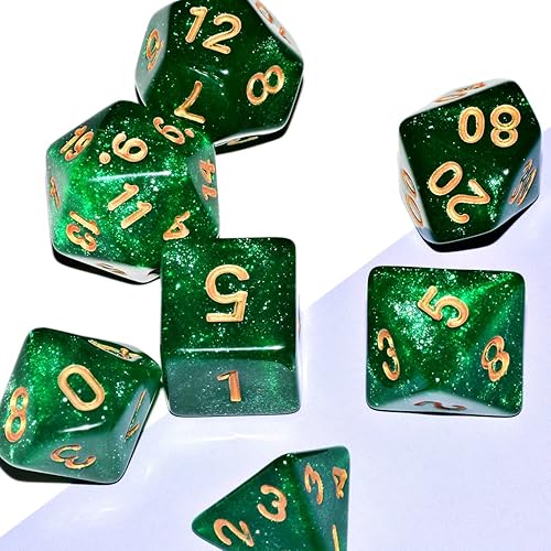 Miniatura 4 de Juego de dados Galaxy  Juego de dados DND verdes para juego de mesa