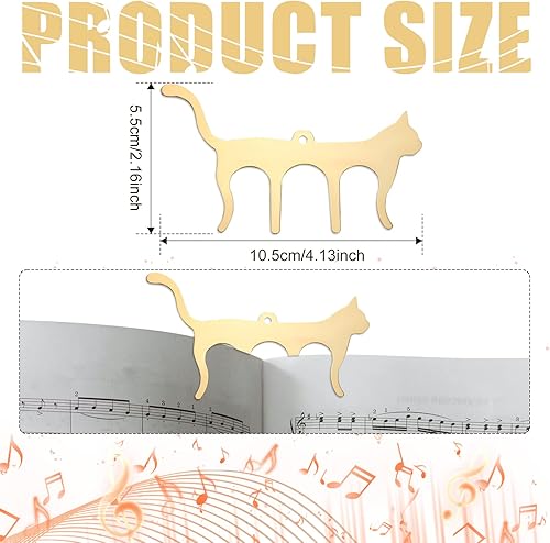 Miniatura 2 de Clip de metal para libros de música en forma de gato clips de soporte de música para jugar al aire libre papel de notas libros de piano guitarra
