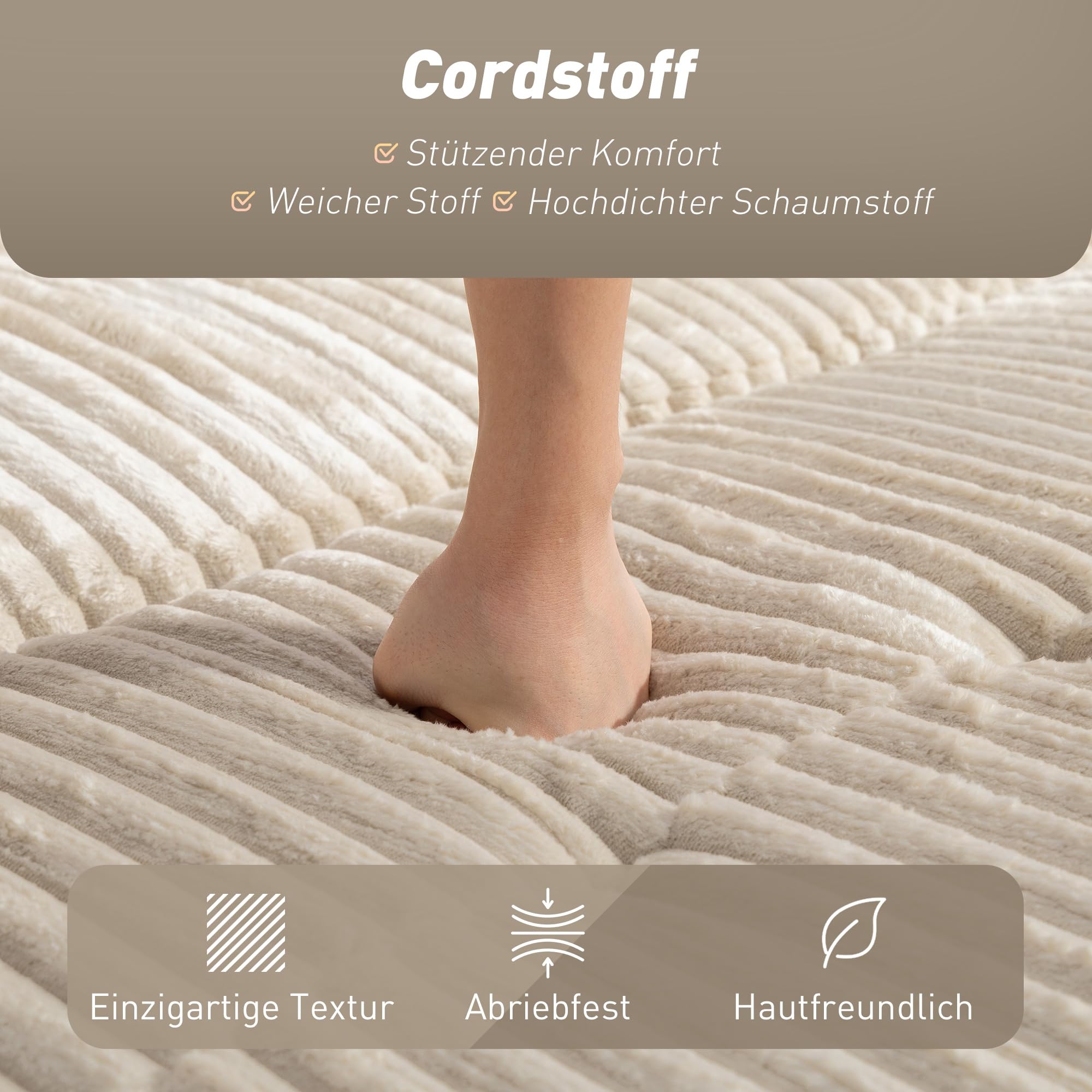 HOMCOM Schlafsofa 2-Sitzer Sofa 157 x 190 cm mit Schlaffunktion Cremeweiß