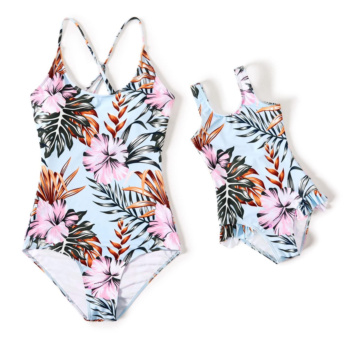 IFFEI Family Matching Swimwear - Striped One Piece Bathing Suit & Trunks For Mommy, Me & Family