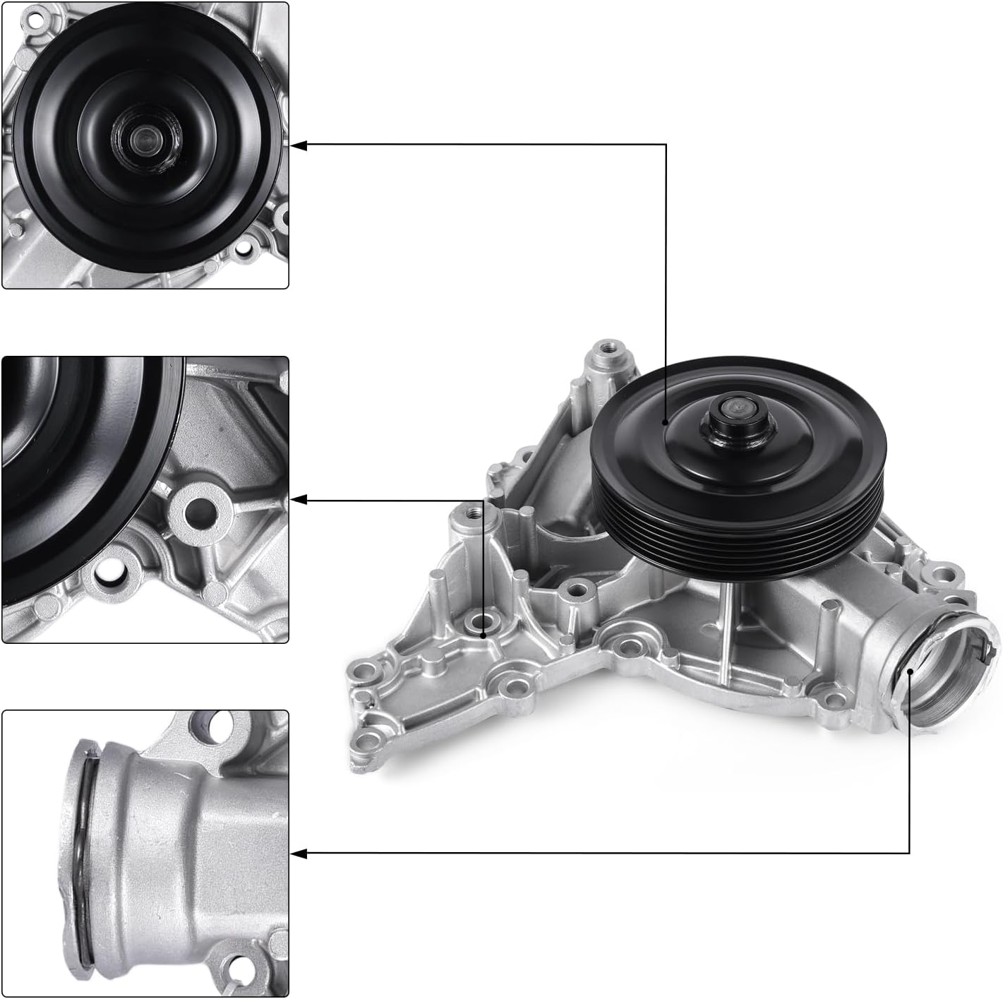 AW6142 Water Pump Kit With Gasket 2722000901 (For V6 3.0L 3.5L) Fit For Mercedes Benz 06-07 C230 C280 /08-12 C300 GLK350 /06-11 C350 E350 ML350