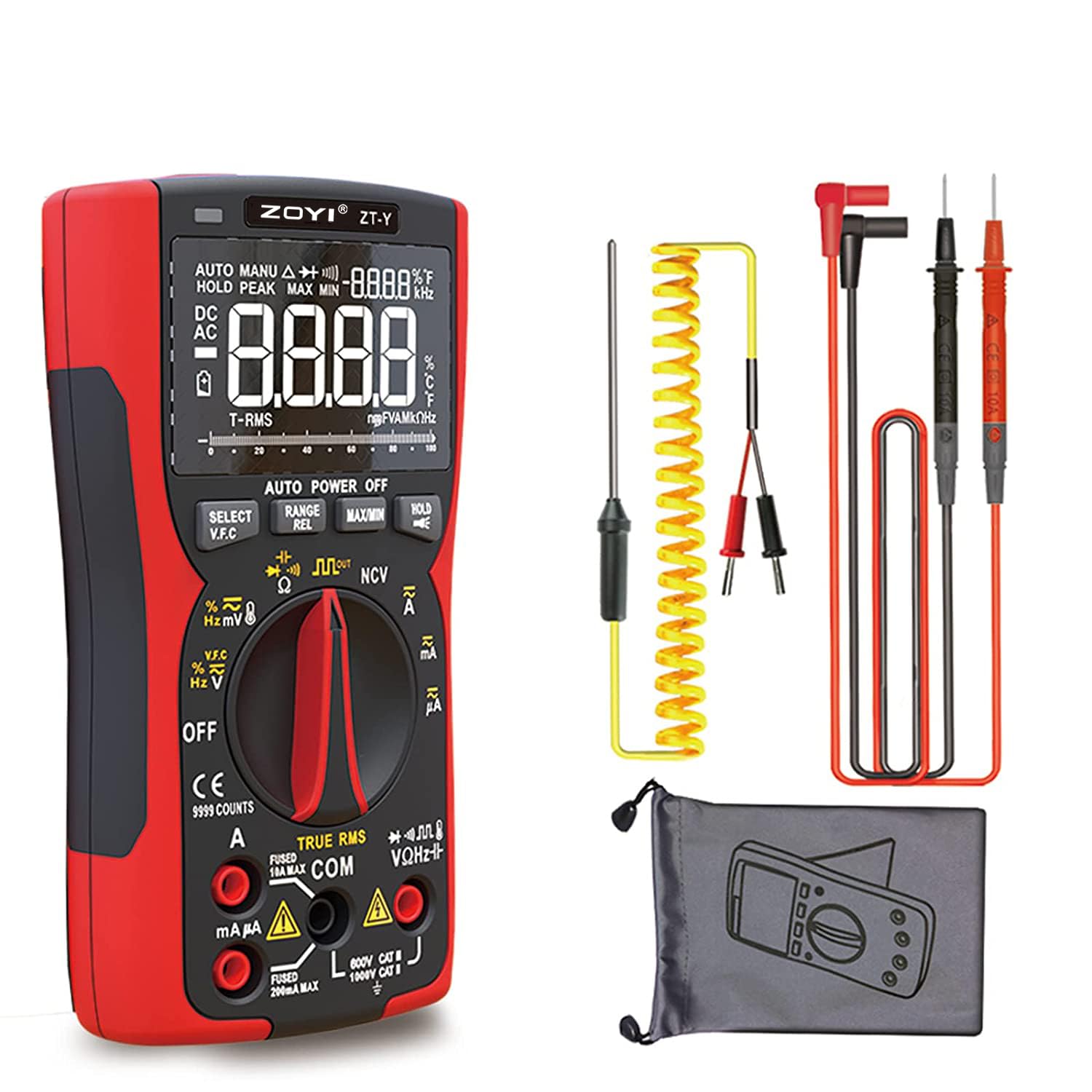ZOYI ZT-Y Digital Multimeter with included accessories