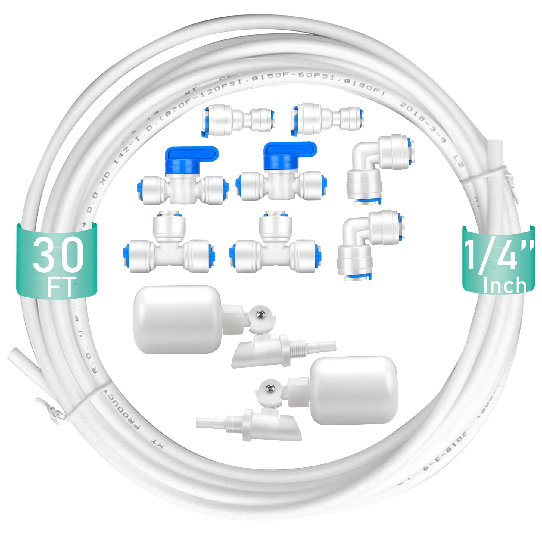 Kit de válvula flotante de tubo de 1/4 pulgadas para llenado automático de acuarios y filtros RO