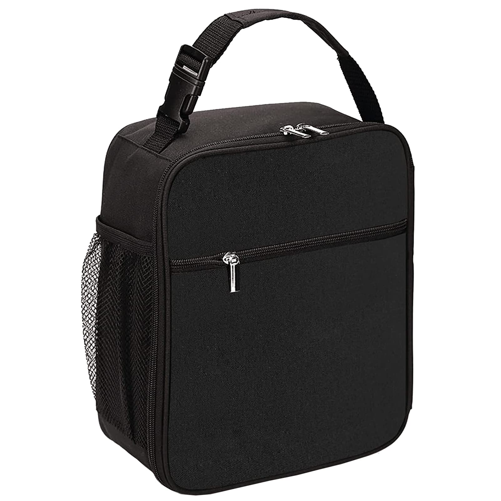 Lunch Bag for Men & Women, Insulated Lunch Bag for Boys Girls, Leakproof Portable kids Lunch Box With Bottle Holder And Clip On Handle, Keep Food Fresh And Warm For Work, School, Outdoor (Black)