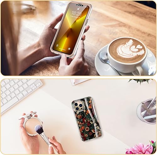 Miniatura 6 de ESDOT - Funda protectora para iPhone 13 de 6.1 pulgadas con protector de pantalla integrado, protección de grado militar con diseños modernos para