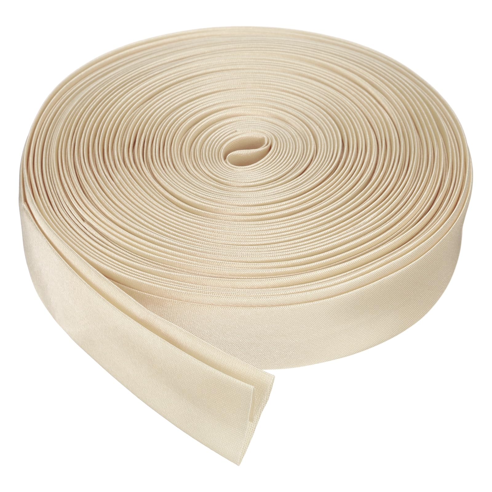 sourcing map Double Fold Bias Tape for Sewing, 3/4 Inch x 10 Yards Satin Bias Binding Tape Continuous Bulk for Quilting Blanket Binding Seaming Hemming Fabric Piping DIY Craft, Beige