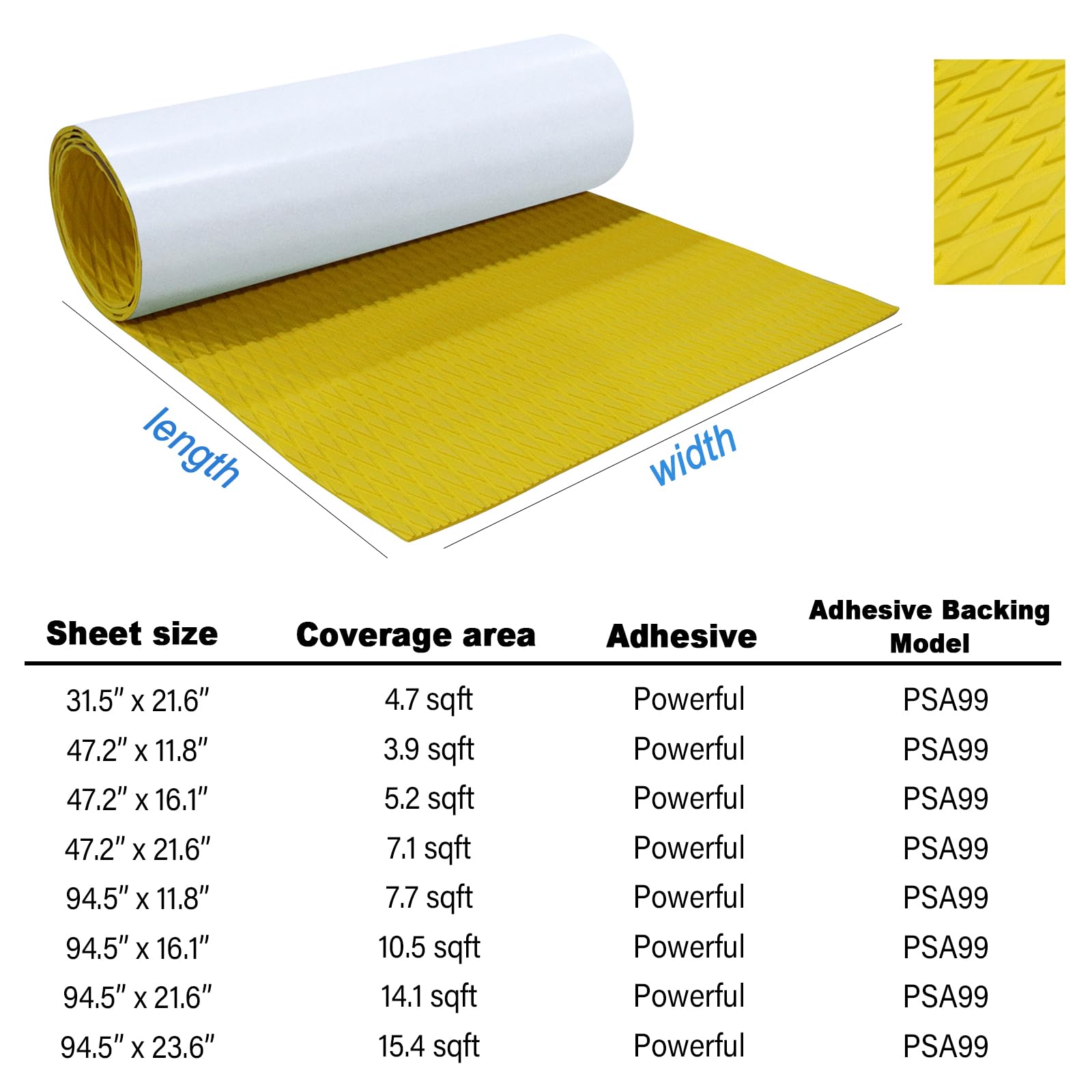 HZshark Tapis de traction universel en mousse EVA pour planche de surf - Tapis antidérapant - Pour kayak, camping-car, yacht, piscine, skateboard, skimboard - Vert - Jaune - Orange - Bleu - Gris foncé