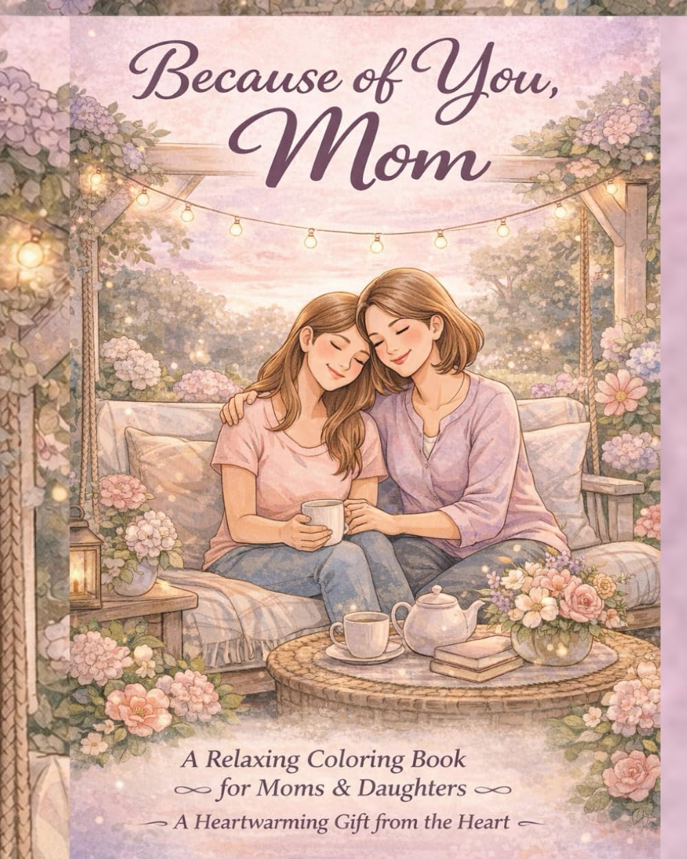 Because Of You MOM: A Relaxing Coloring Book For Daughters and Mom's