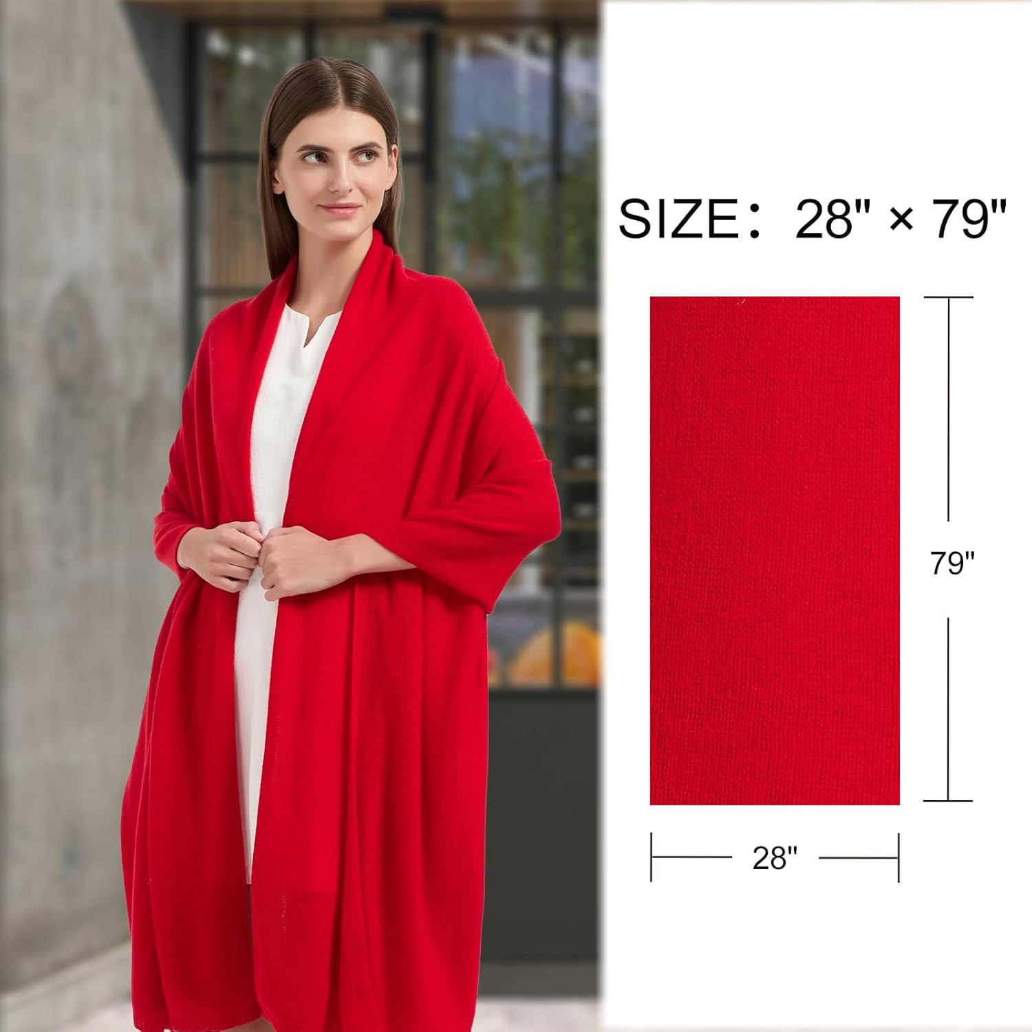 Luxury Cashmere Wool Blend Wrap for Women, All-Season Travel Wrap Shawl, Extra Large Blanket Shawl Scarf Pashmina - Image 3