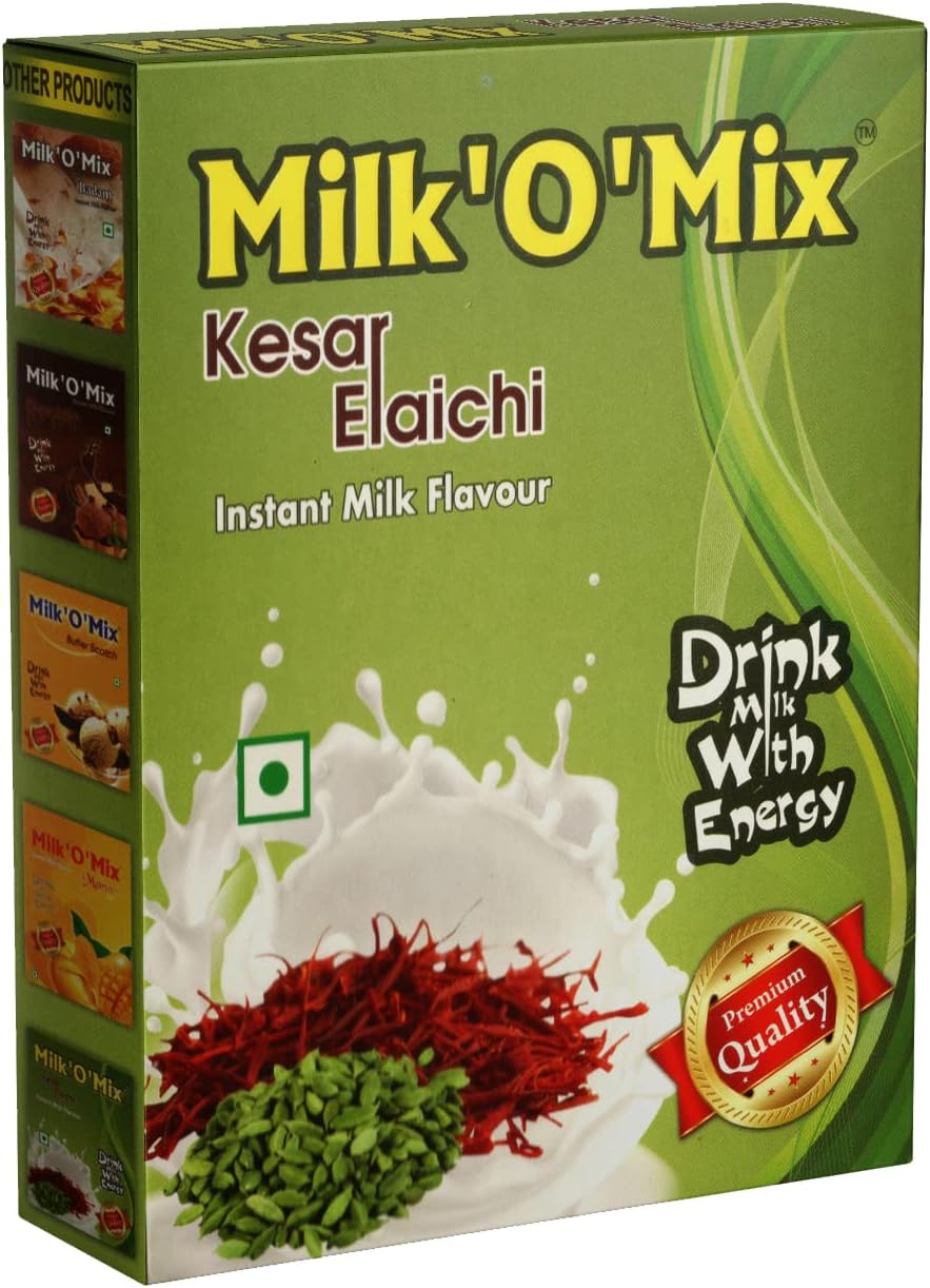 Milkomix Kesar Elaichi Flavored Milk Powder Mix F, 150Gm - Pack Of 1