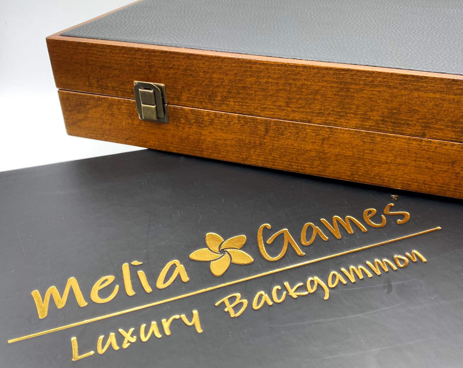 Backgammon Di Lusso - Backgammon in Legno Massello - Fatto a Mano Legno Pedina - Colore: Walnut
