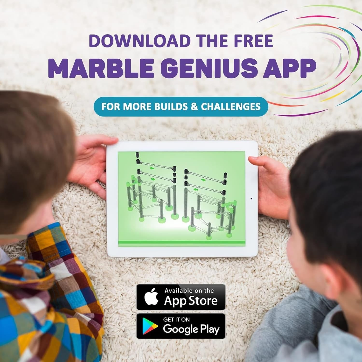 Marble Genius Marble Rails Super Set, 325 Piece Marble Run for Kids 8+ (45 Marbles, 15 Rail Pieces, 10 Base Pieces & More), STEM, Full-Color Instructions, Great for Kids & Teens