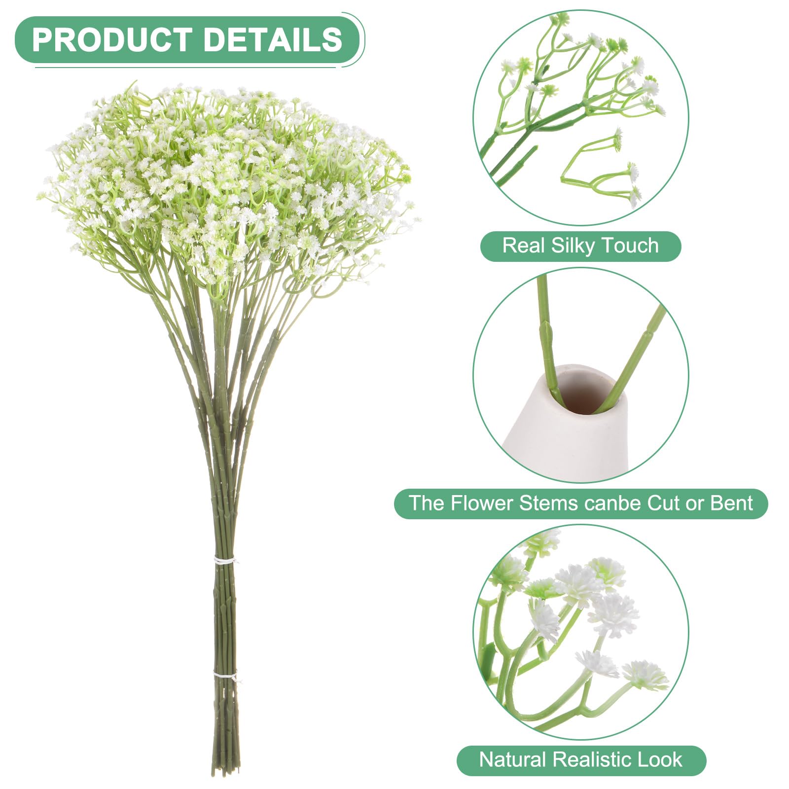 M METERXITY 16-Pack Artificial Baby's Breath - Image 2