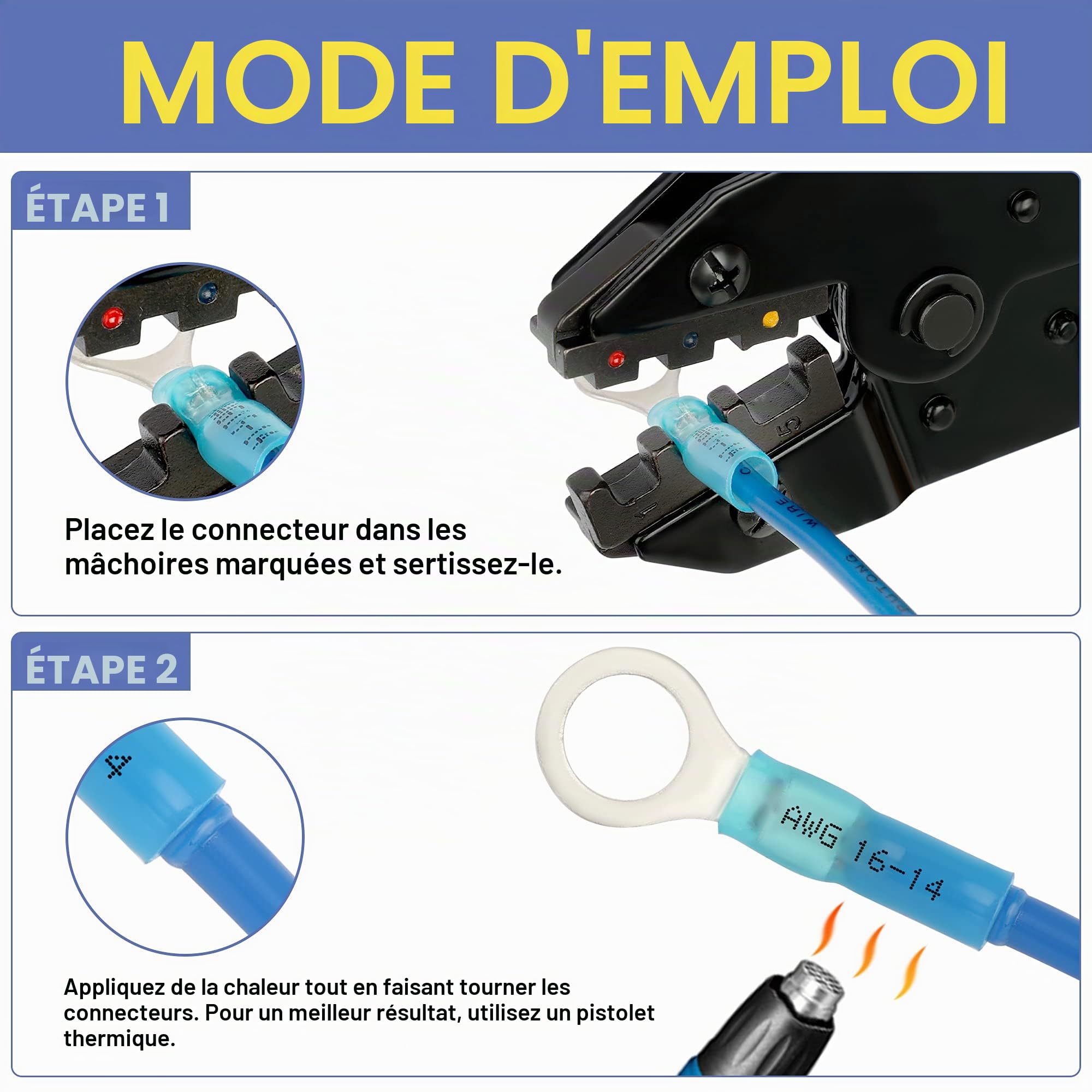 Haisstronica 280 Connecteurs Fil Thermorétractables