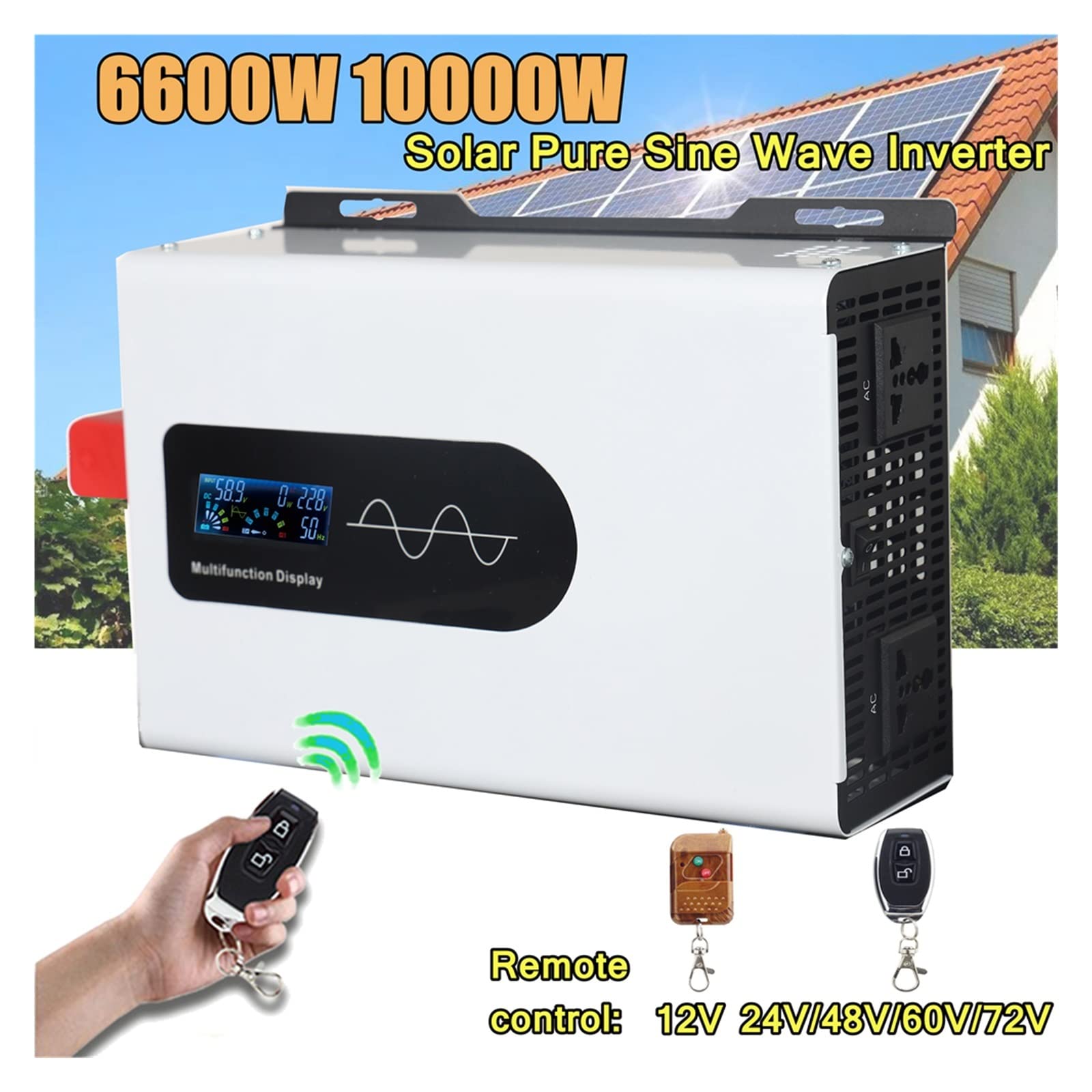 6600 W 10000 W DC 12 V 24 V 48 V 60 V 72 V 96 V AC 220 V przenośna ładowarka Off-grid Solar Power Inverters (10000W, 24V-220)
