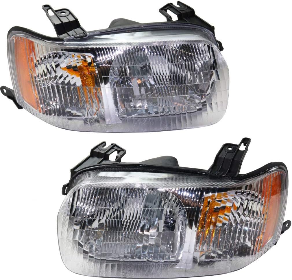 For 2001-2004 Ford Escape Headlight Driver and Passenger Side DOT Certified w/Bulbs FO2518103 FO2519103 - Replaces 4L8Z 13008 AB, 4L8Z 13008 AA ;